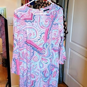 Tommy hilfiger paisley dress bell sleeves  12 L